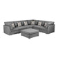 Amira Reversible Modular Sectional Sofa with Ottoman and Pillows in Gray By Lilola Home | Sofas | Modishstore-4
