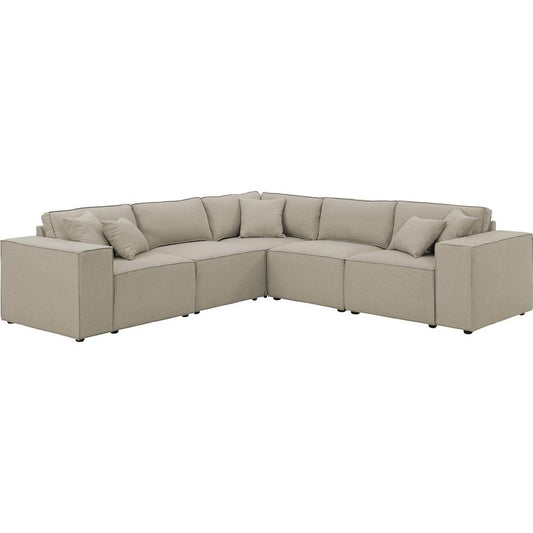 Jenson Modular Sectional Sofa in Beige Linen By Lilola Home | Sofas | Modishstore