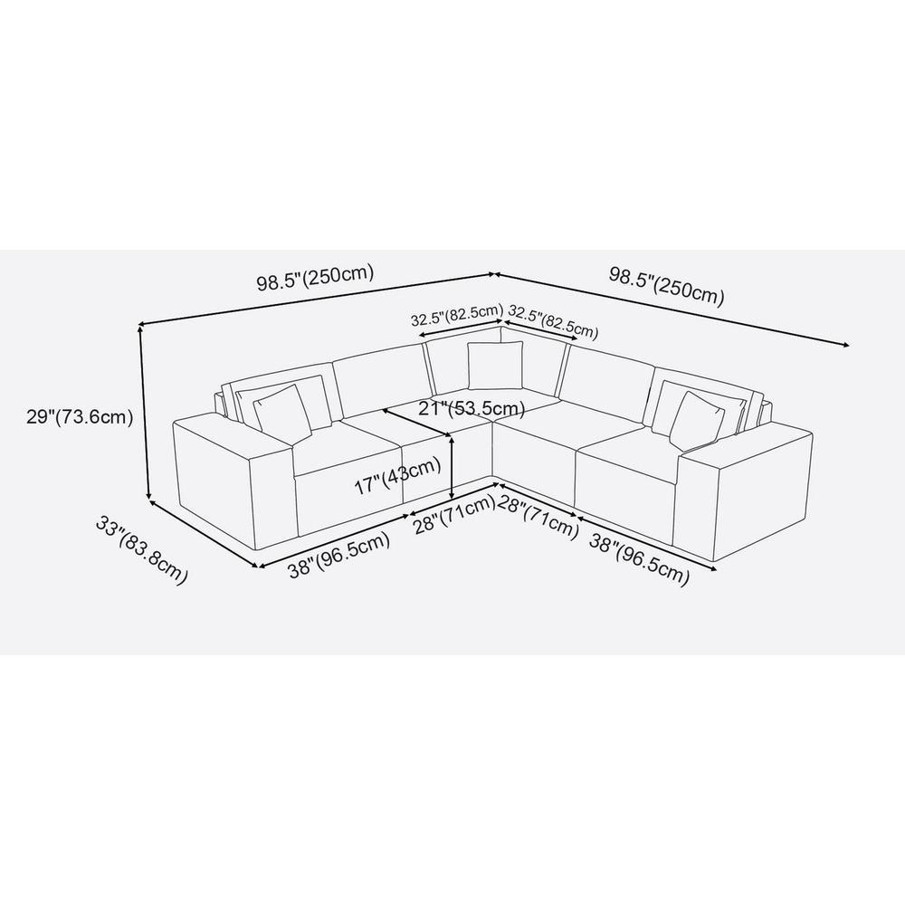 Jenson Modular Sectional Sofa in Beige Linen By Lilola Home | Sofas | Modishstore-3