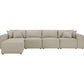 Ermont Sofa with Reversible Chaise in Beige Linen By Lilola Home | Sofas | Modishstore