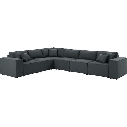 Janelle Modular Sectional Sofa in Dark Gray Linen By Lilola Home | Sofas | Modishstore