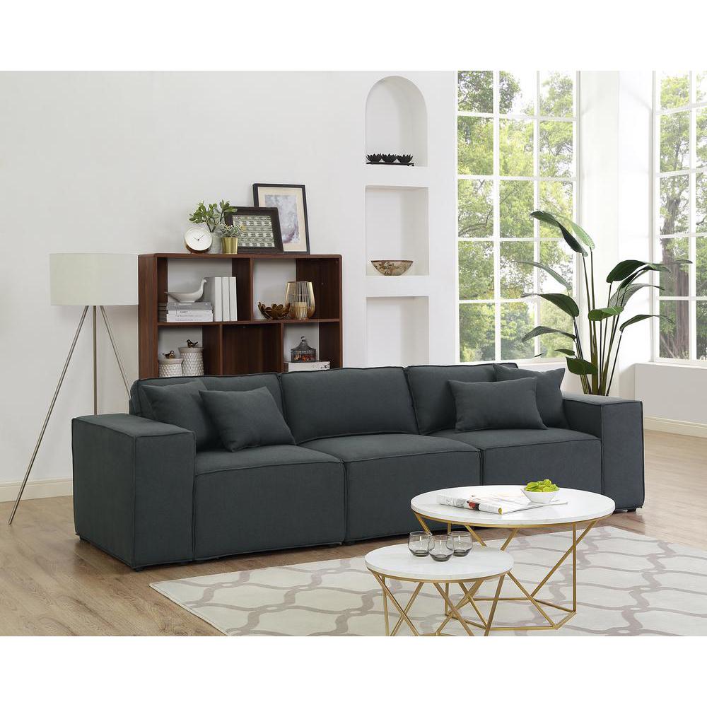 Annabel Sofa in Dark Gray Linen By Lilola Home | Sofas | Modishstore-2
