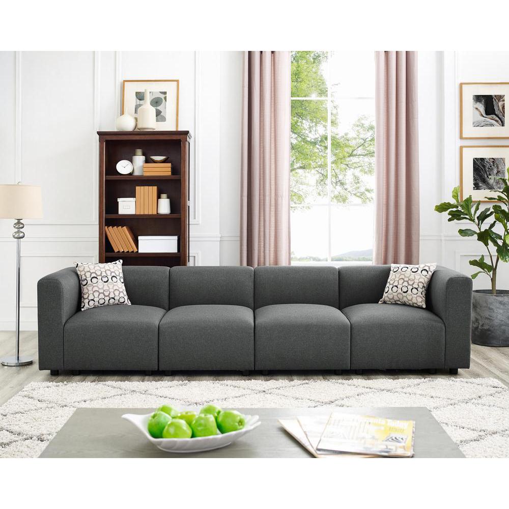 Acton 4 Seater Sofa in Steel Gray Linen By Lilola Home | Sofas | Modishstore-2