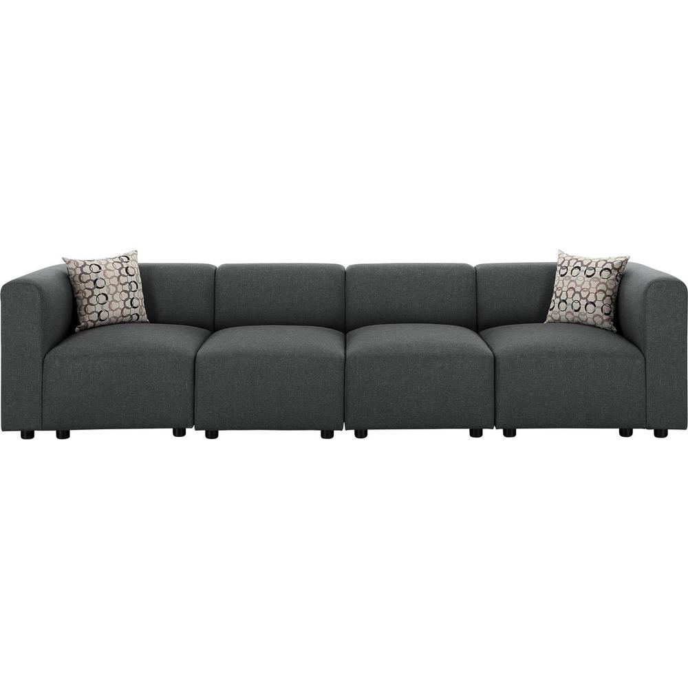 Acton 4 Seater Sofa in Steel Gray Linen By Lilola Home | Sofas | Modishstore