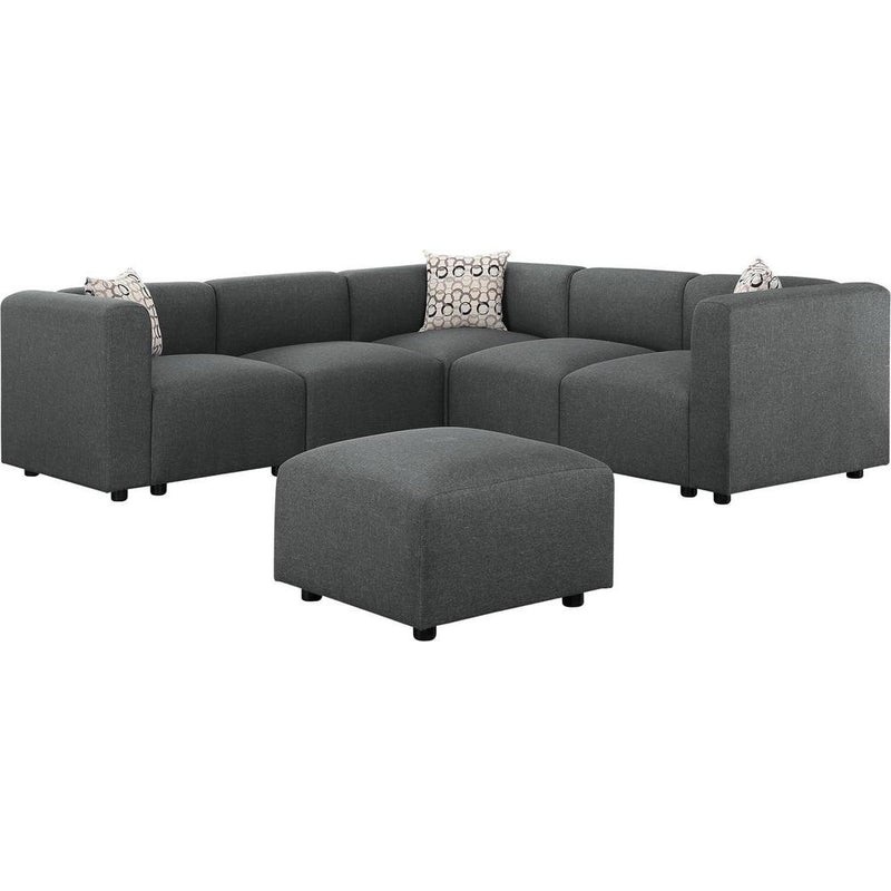 Betton Modular Sectional Sofa with Ottoman in Steel Gray Linen By Lilola Home | Sofas | Modishstore