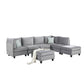 Zelmira Gray Velvet 7Pc Modular Sectional Sofa By Lilola Home | Sofas | Modishstore