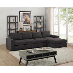 Dunlin Sofa with Reversible Chaise in Dark Gray Linen By Lilola Home
