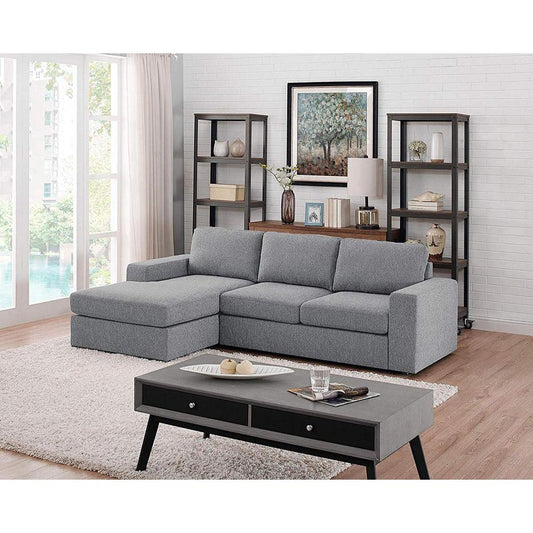 Newlyn Light Gray Linen Reversible Sectional Sofa Chaise By Lilola Home | Sofas | Modishstore