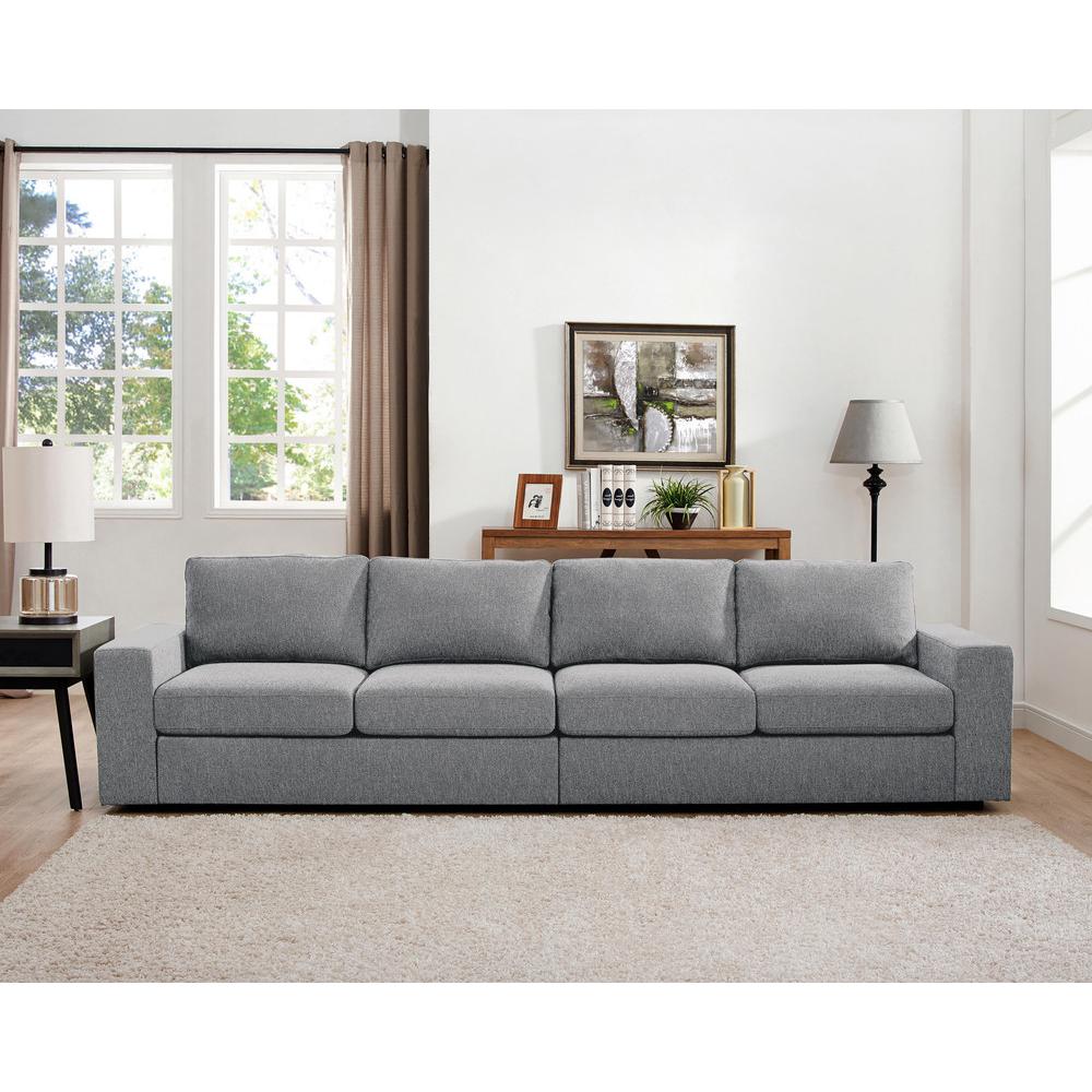 Jules 4 Seater Sofa in Light Gray Linen By Lilola Home | Sofas | Modishstore-2