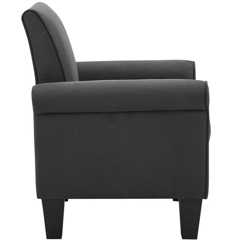 Angelo Dark Gray Microfiber Fabric Armchair By Lilola Home | Armchairs | Modishstore-3