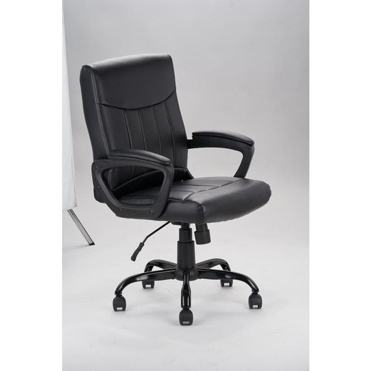 Levi PU Leather Black Office Chair By Lilola Home | Office Chairs | Modishstore