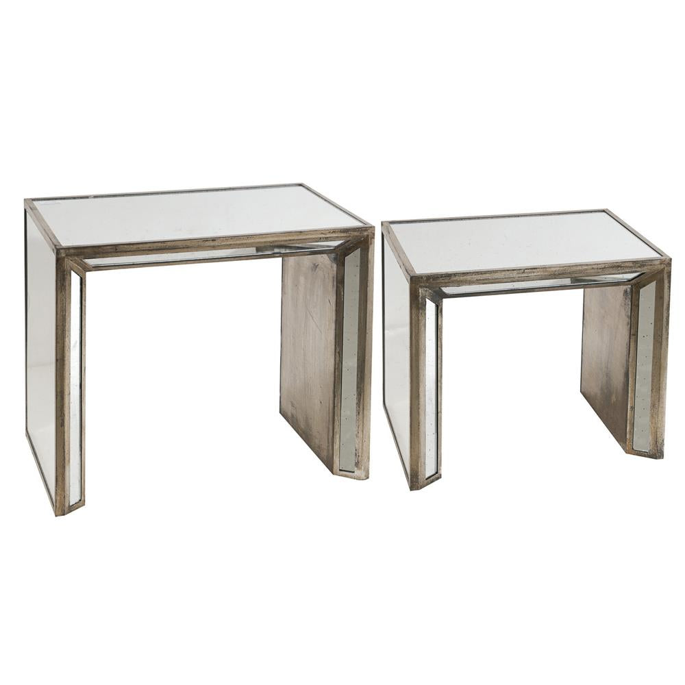 A&B Home Nesting Mirrored Tables - Set Of 2 | Nesting Tables | Modishstore