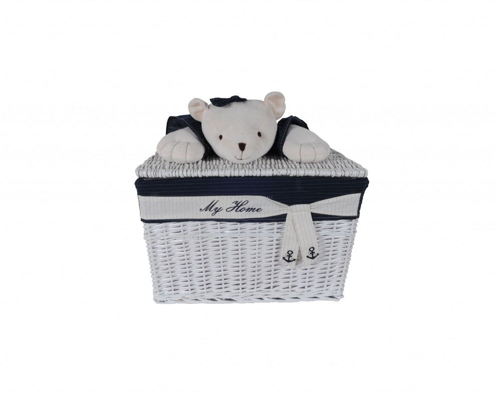 Whitebluerectangularbear Design Basket Set Of By Homeroots | Bins, Baskets & Buckets | Modishstore - 3
