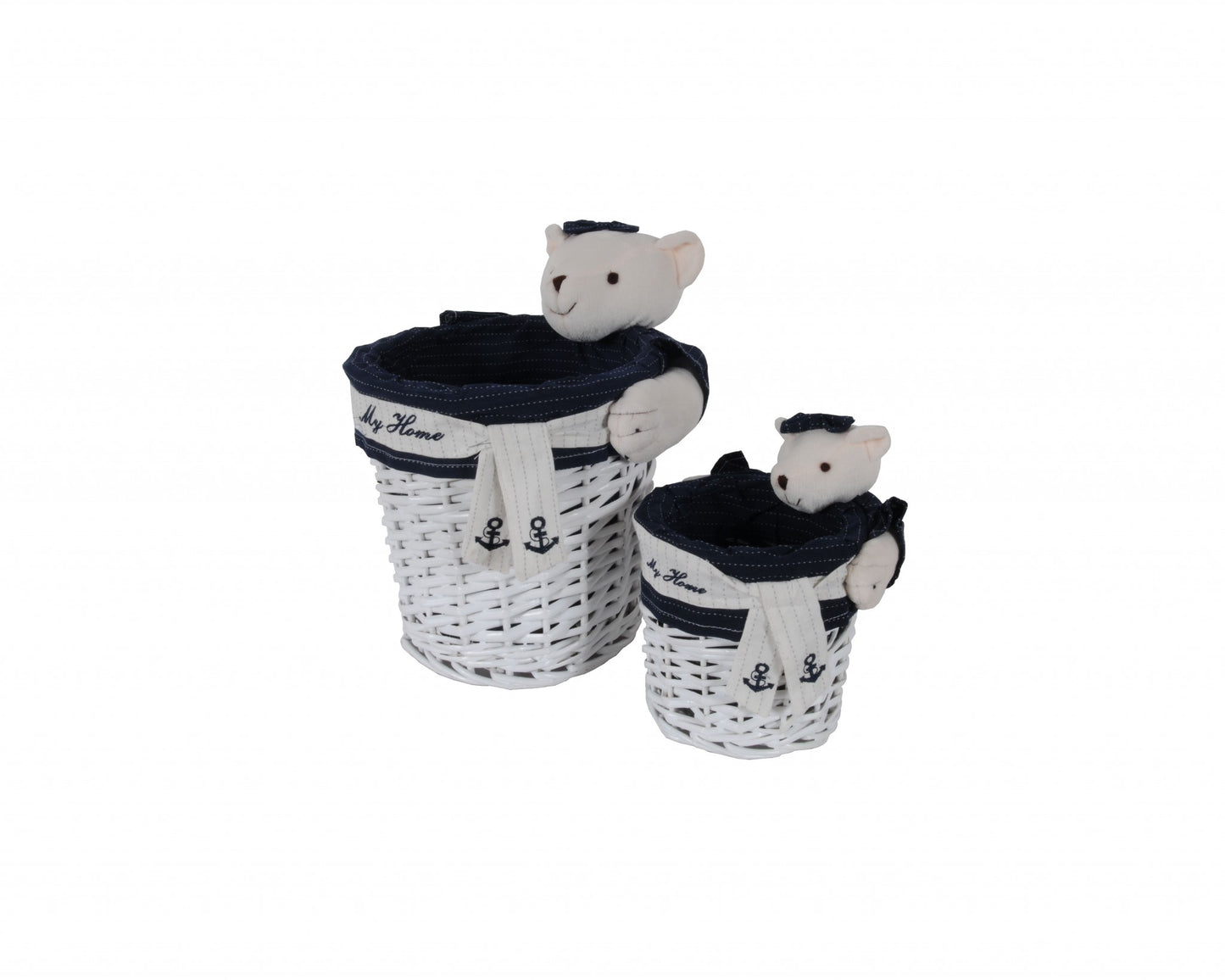 Whitebluerectangularbear Design Basket Set Of By Homeroots | Bins, Baskets & Buckets | Modishstore - 4