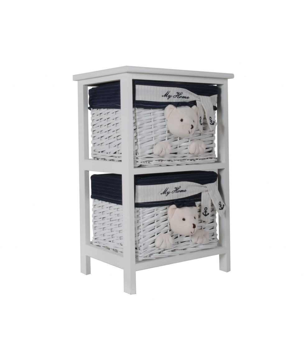 White Blue Portable Drawers By Homeroots - 364165 | Drawers | Modishstore - 2
