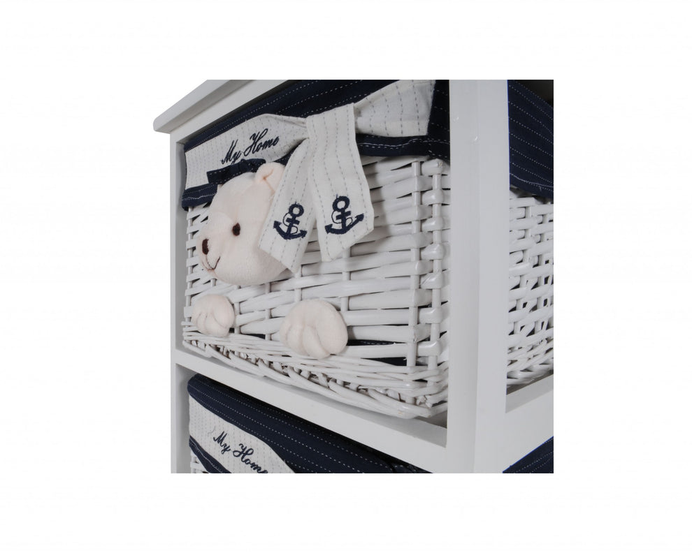 White Blue Portable Drawers By Homeroots - 364165 | Drawers | Modishstore - 5