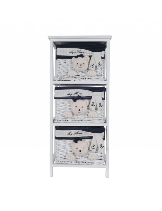 White Blue Portable Drawers By Homeroots - 364166 | Drawers | Modishstore