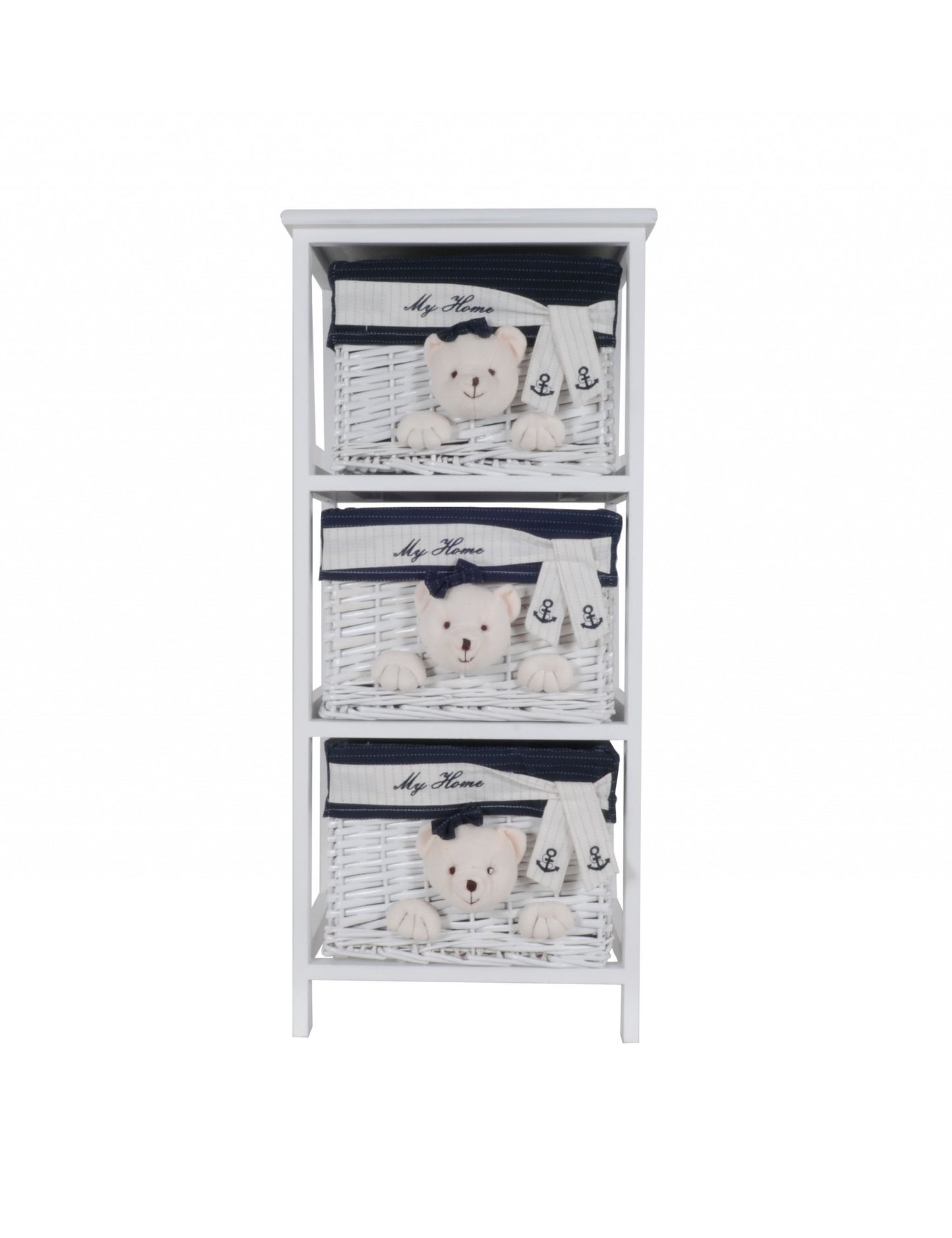 White Blue Portable Drawers By Homeroots - 364166 | Drawers | Modishstore