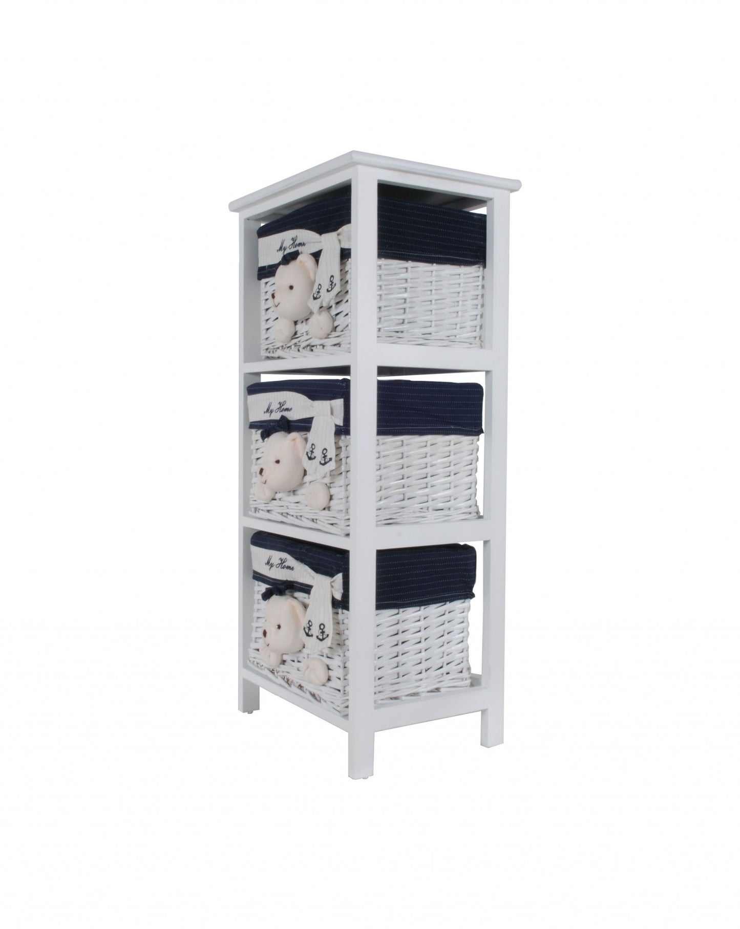 White Blue Portable Drawers By Homeroots - 364166 | Drawers | Modishstore - 4