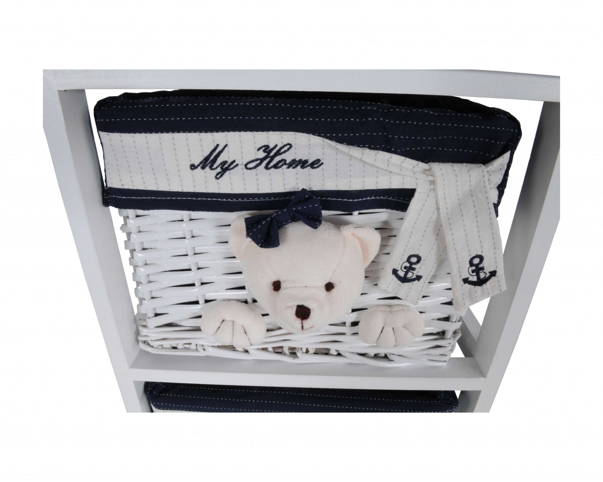 White Blue Portable Drawers By Homeroots - 364166 | Drawers | Modishstore - 5