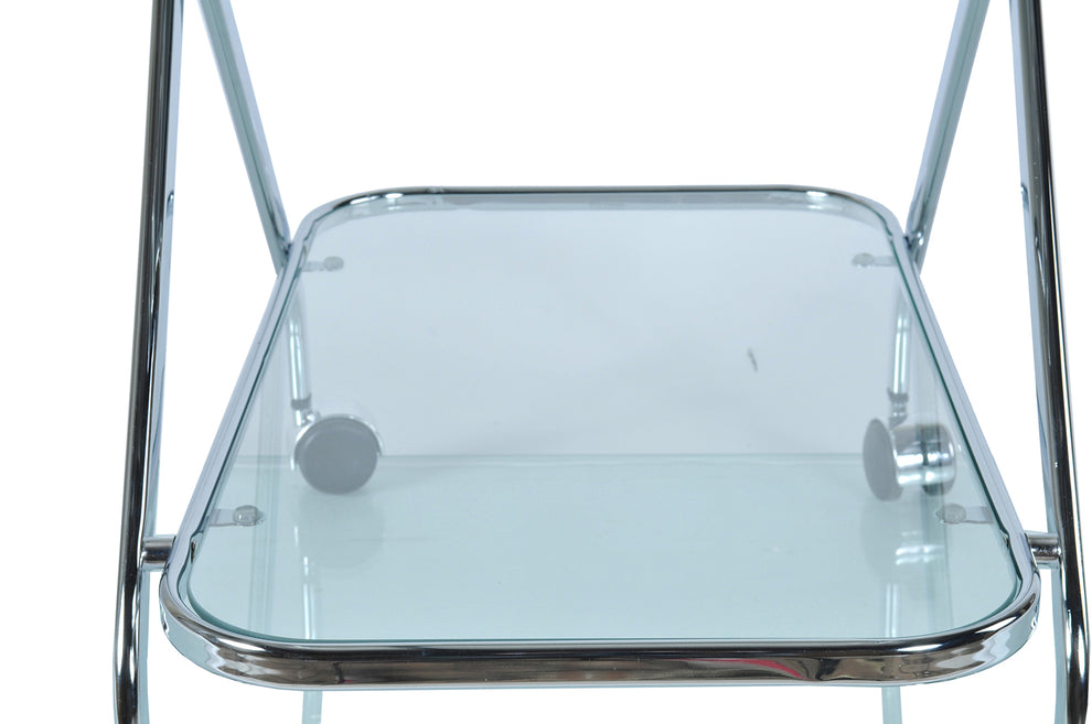Chrome XShape Bar Cart By Homeroots | Side Tables | Modishstore - 5