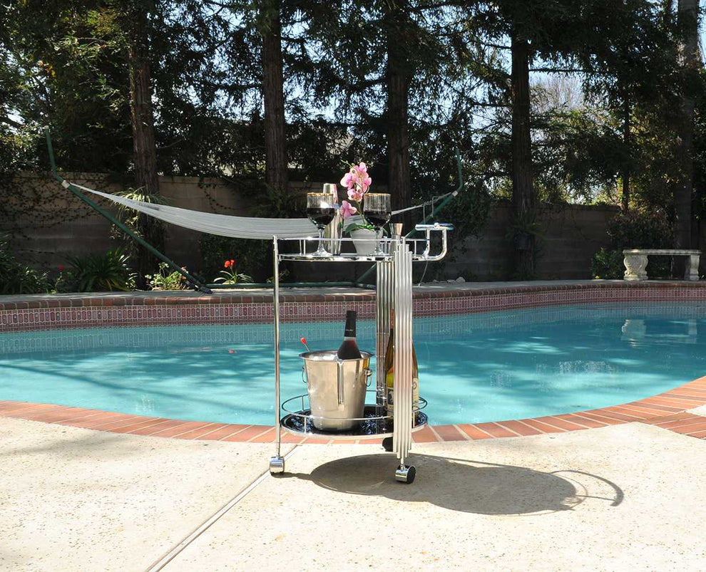 Chrome Round Tier Serving Trolley By Homeroots | Bar Carts | Modishstore - 3