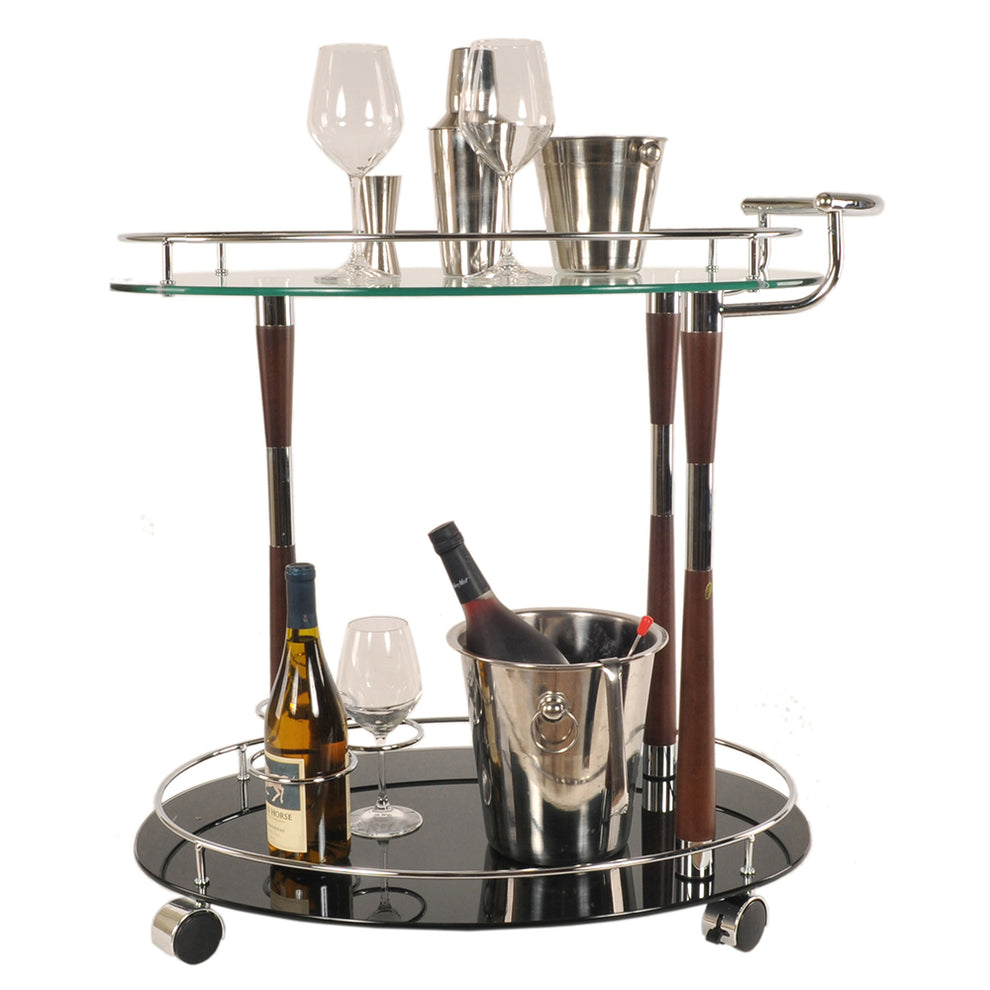 Chrome Serving Trolley By Homeroots | Bar Carts | Modishstore - 2
