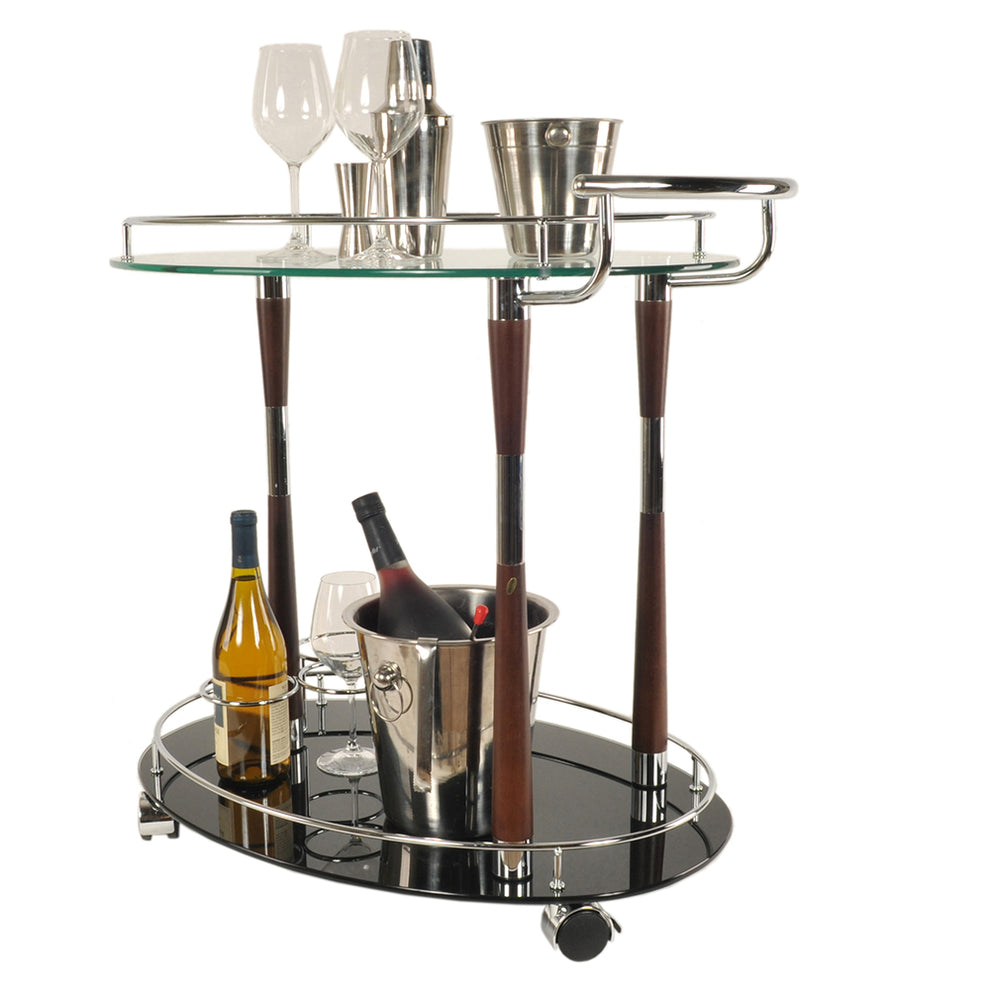 Chrome Serving Trolley By Homeroots | Bar Carts | Modishstore - 4