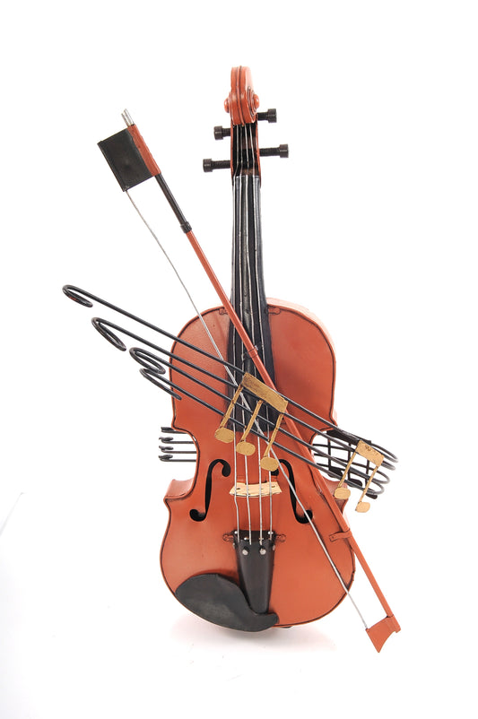 Orange Vintage Violin By Homeroots | Sculptures | Modishstore