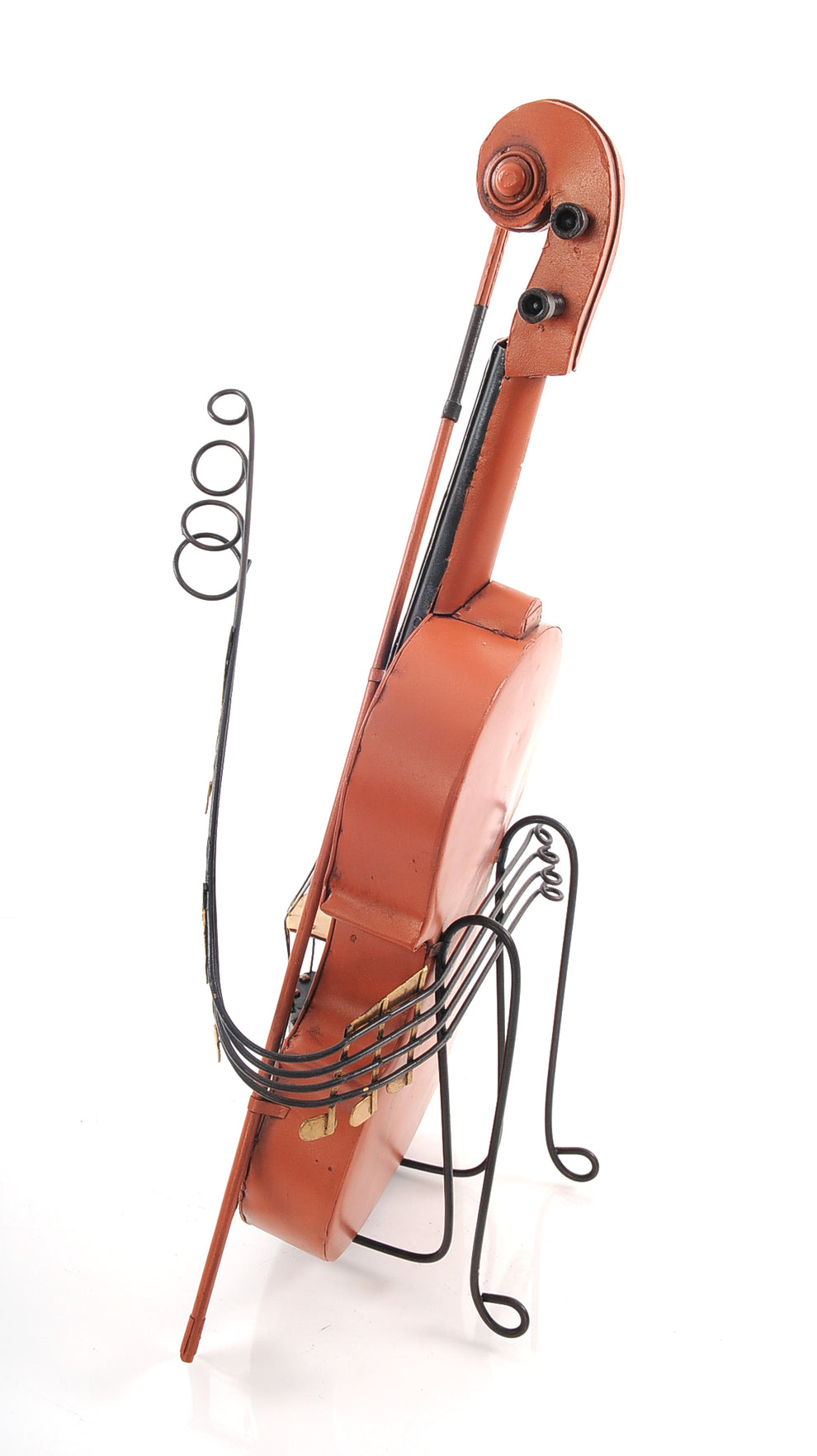 Orange Vintage Violin By Homeroots | Sculptures | Modishstore - 2
