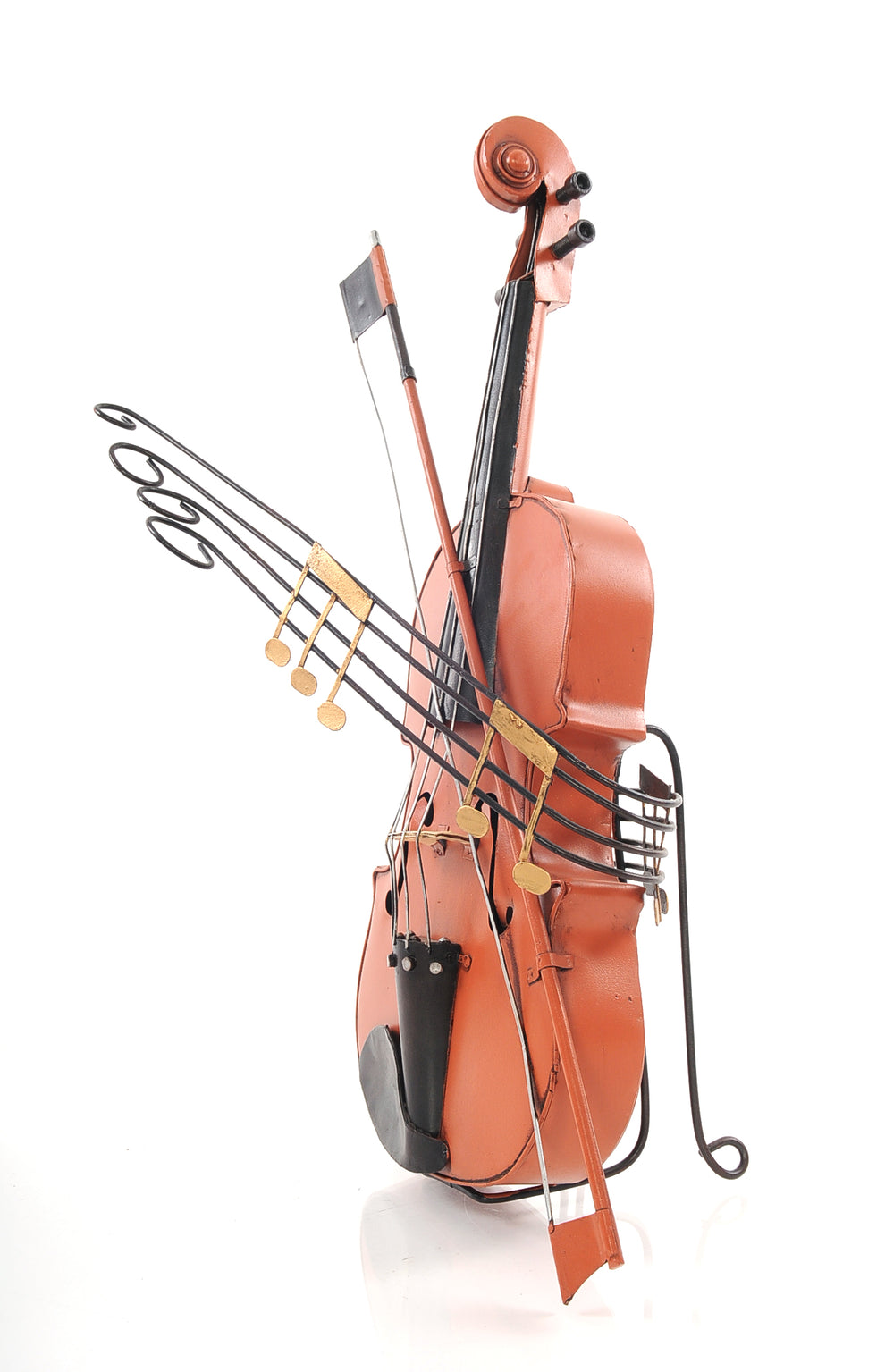 Orange Vintage Violin By Homeroots | Sculptures | Modishstore - 3