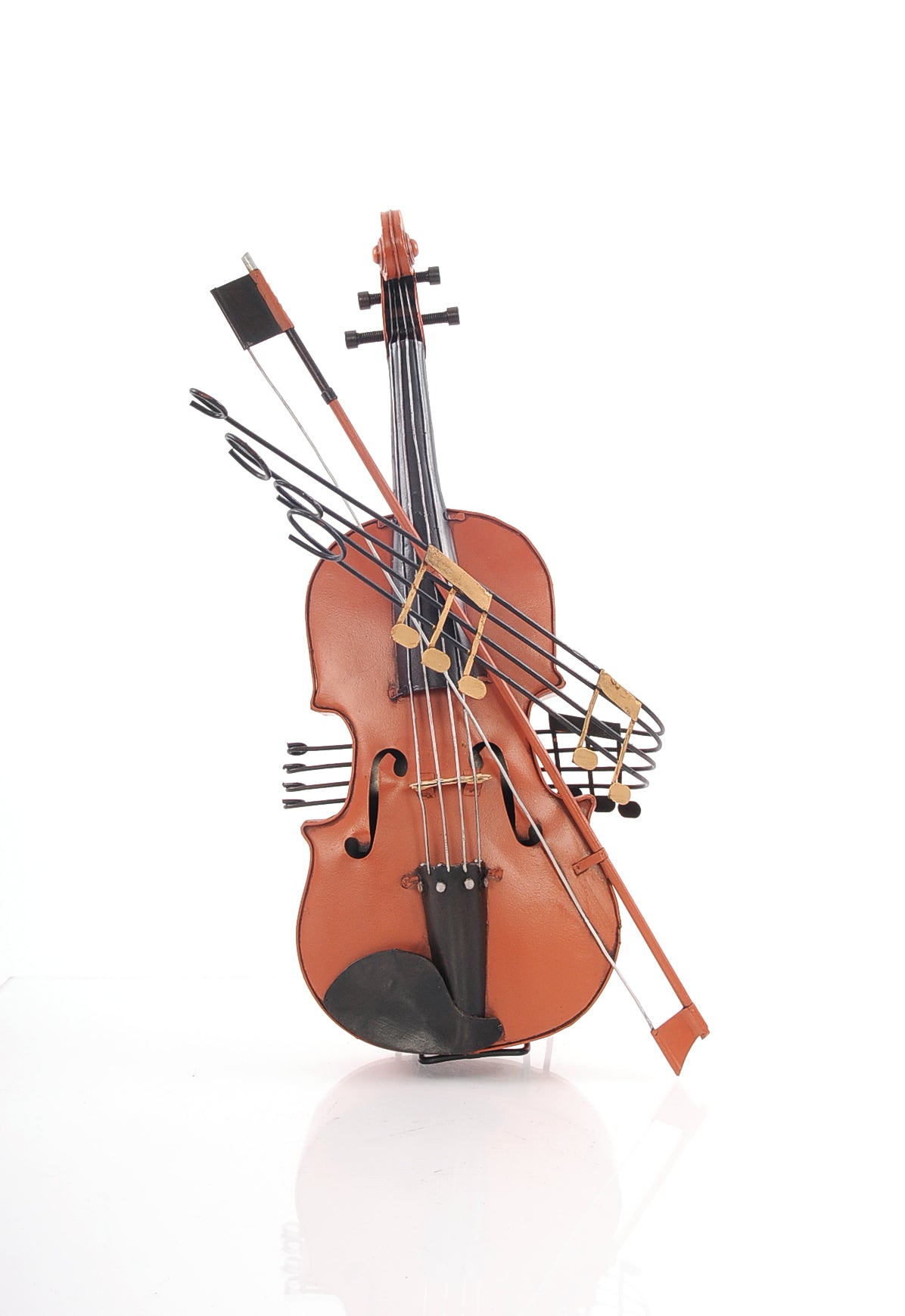 Orange Vintage Violin By Homeroots | Sculptures | Modishstore - 4