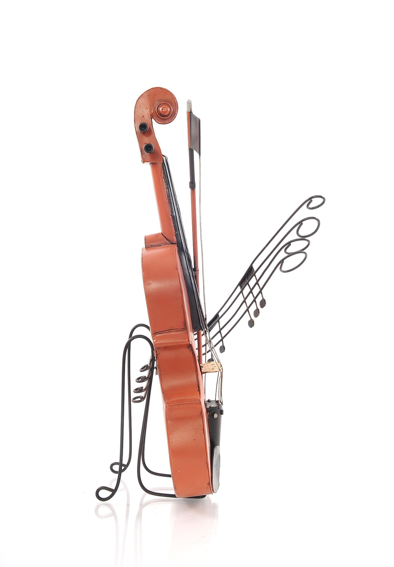 Orange Vintage Violin By Homeroots | Sculptures | Modishstore - 5