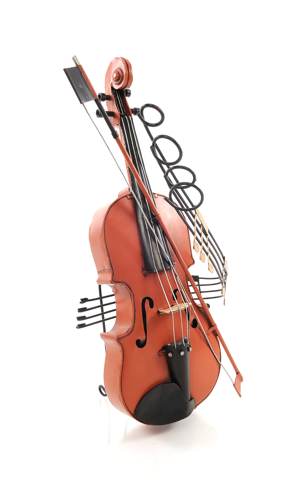 Orange Vintage Violin By Homeroots | Sculptures | Modishstore - 6