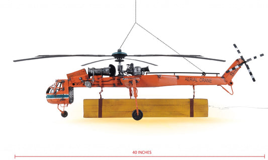 Aerial Crane Lifting Helicopter LED Sculpture By Homeroots | Sculptures | Modishstore