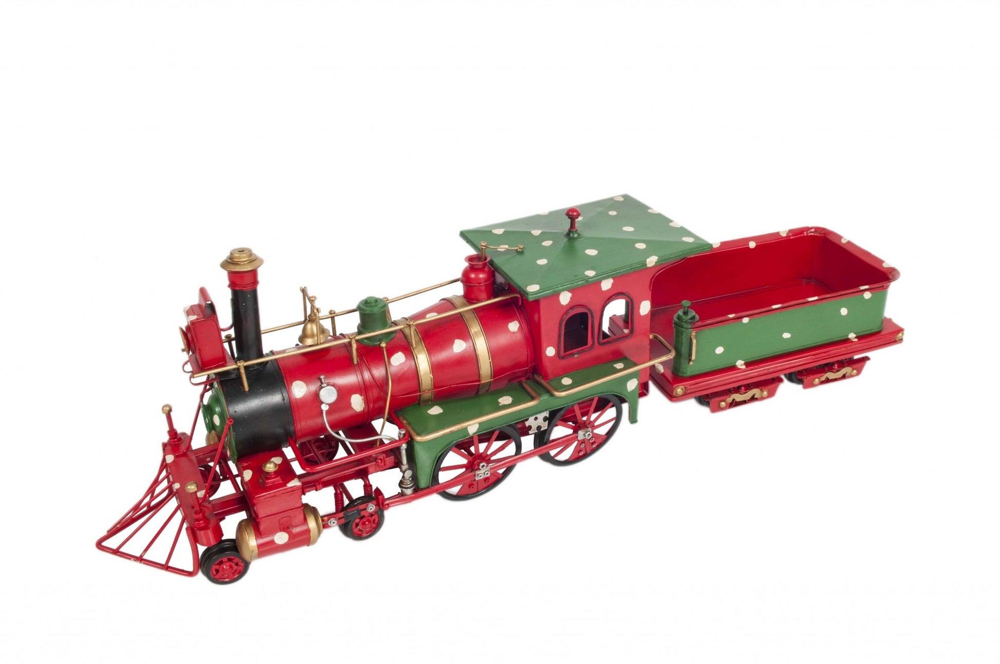 Handmade Tin Christmas Train Model By Homeroots | Sculptures | Modishstore - 2