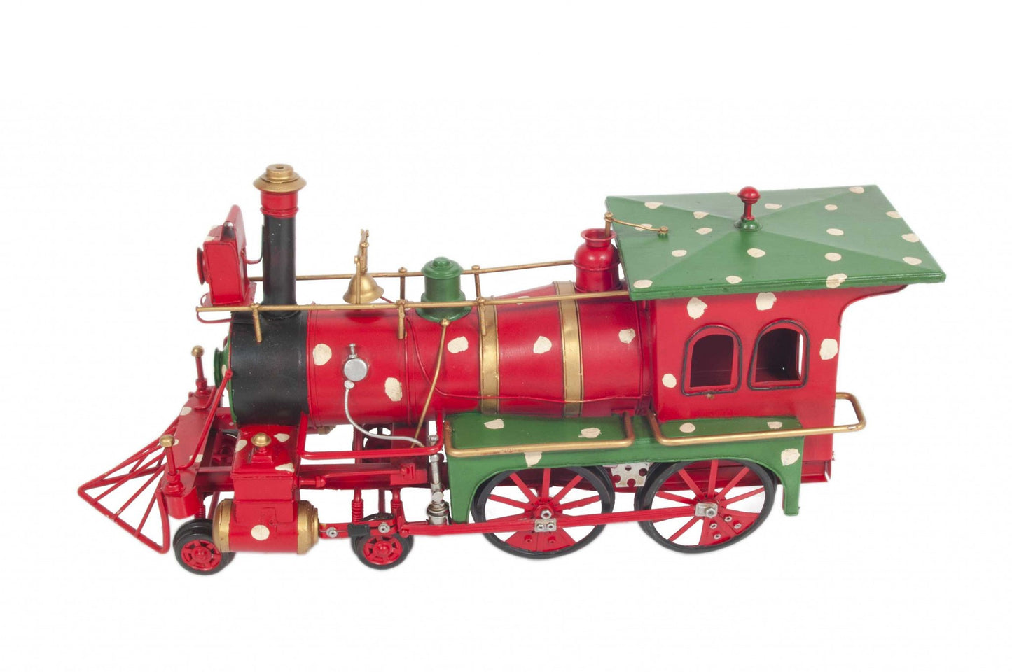 Handmade Tin Christmas Train Model By Homeroots | Sculptures | Modishstore - 3