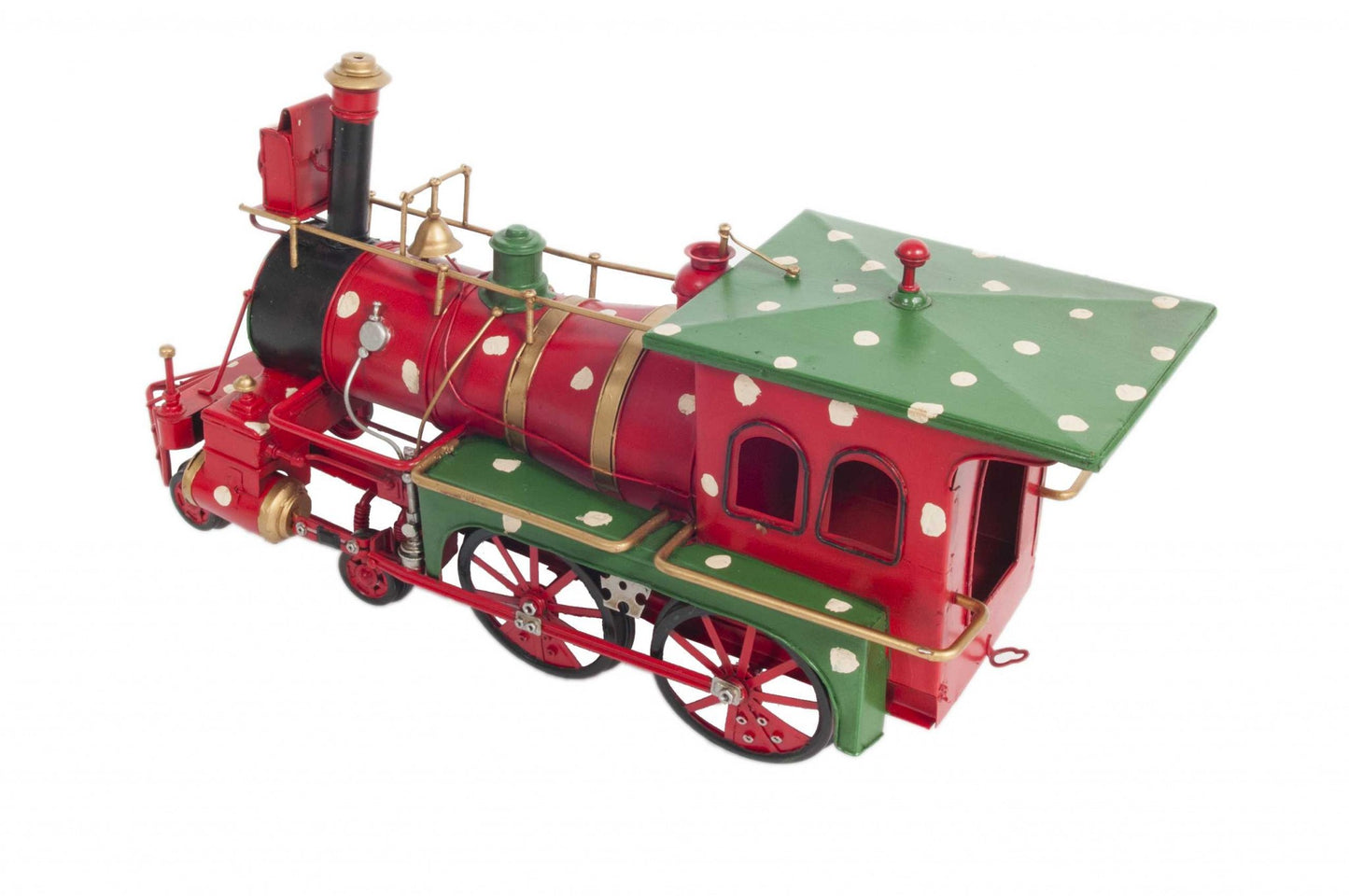 Handmade Tin Christmas Train Model By Homeroots | Sculptures | Modishstore - 4