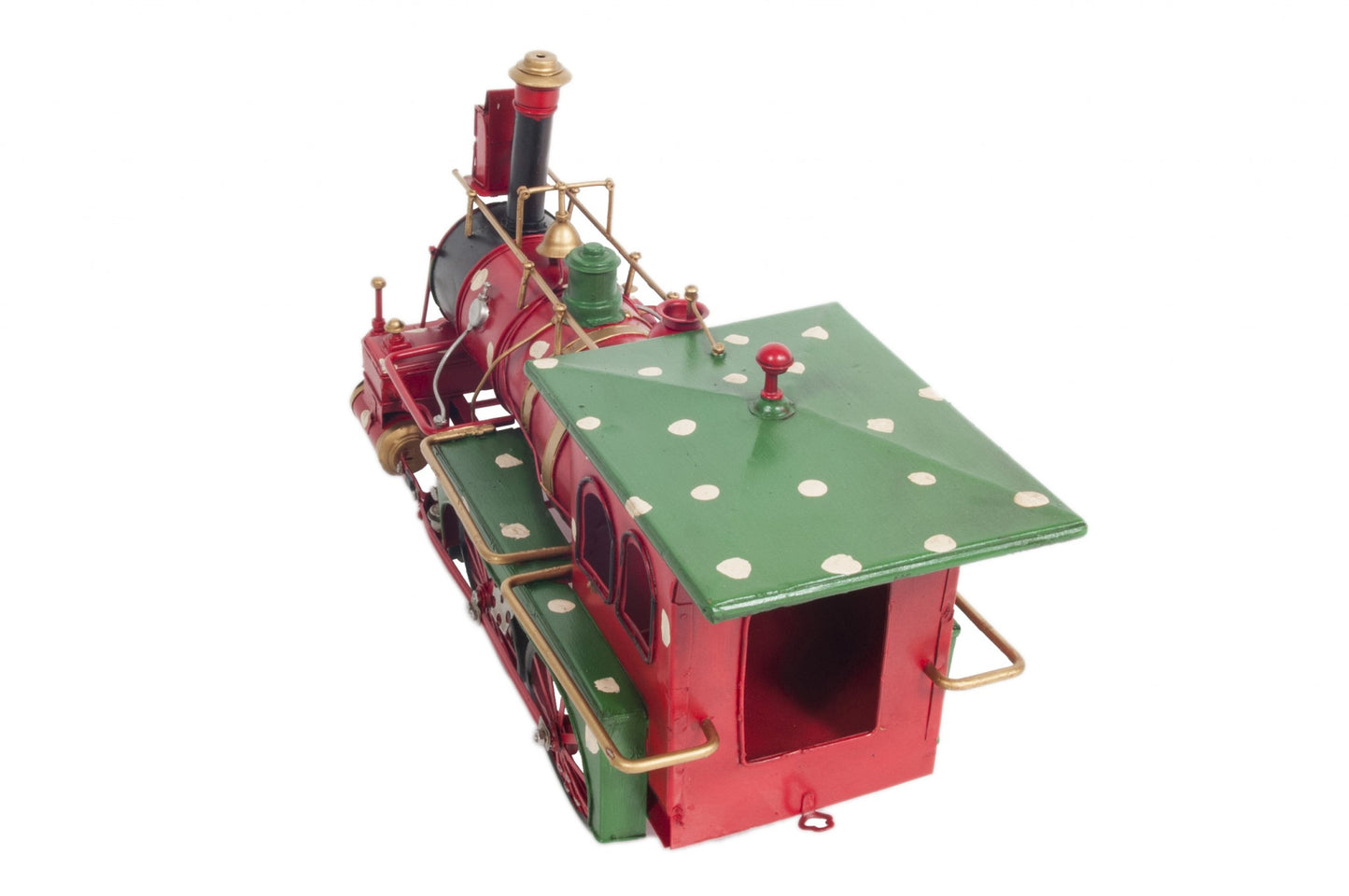 Handmade Tin Christmas Train Model By Homeroots | Sculptures | Modishstore - 5