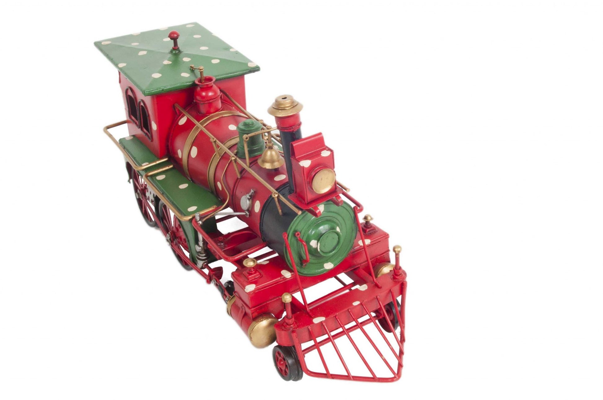 Handmade Tin Christmas Train Model By Homeroots | Sculptures | Modishstore - 6