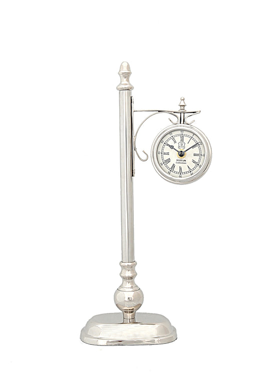 BrassAlum Lamp Post Clock One Sided By Homeroots | Sculptures | Modishstore