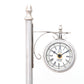 BrassAlum Lamp Post Clock One Sided By Homeroots | Sculptures | Modishstore - 5