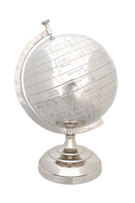 Alum Globe Inches By Homeroots | Sculptures | Modishstore