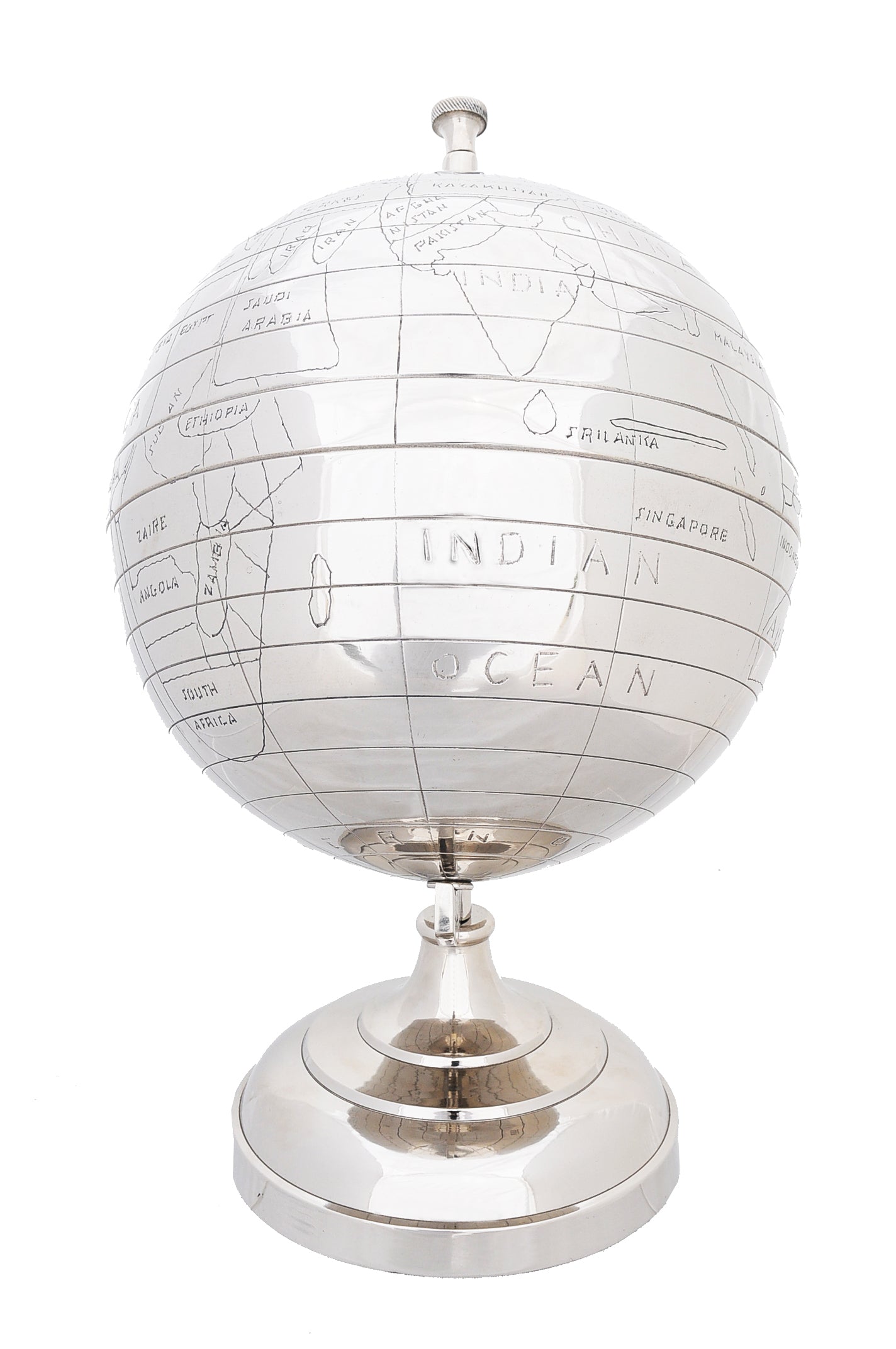 Alum Globe Inches By Homeroots | Sculptures | Modishstore - 3