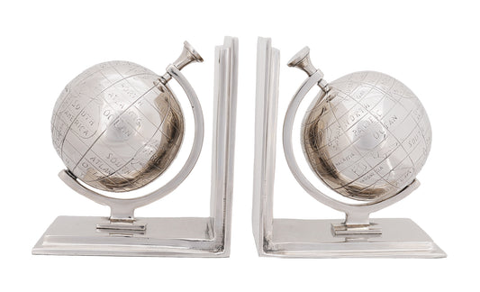 Alum Globe Bookend Set Of Two By Homeroots | Sculptures | Modishstore