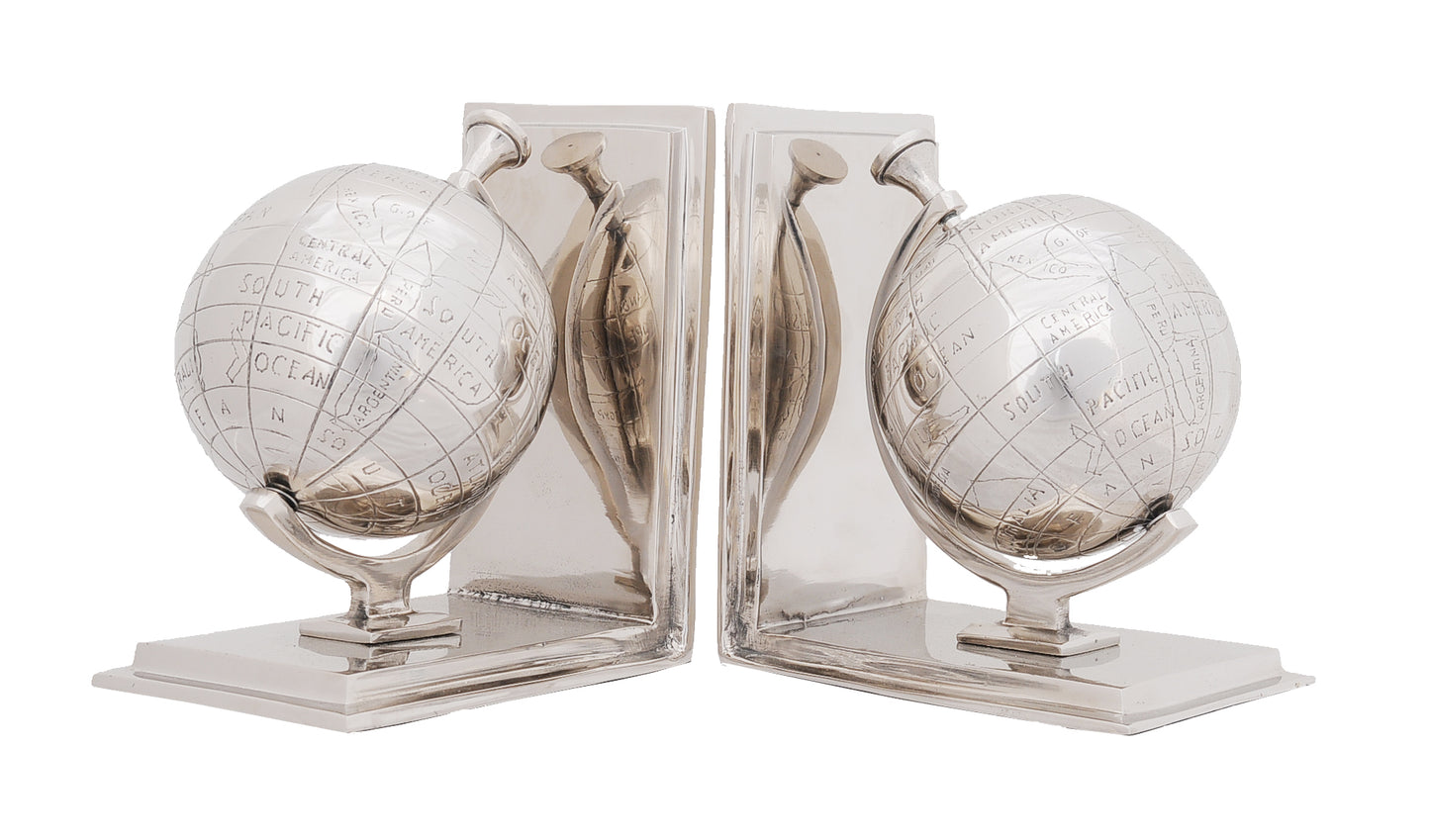 Alum Globe Bookend Set Of Two By Homeroots | Sculptures | Modishstore - 2