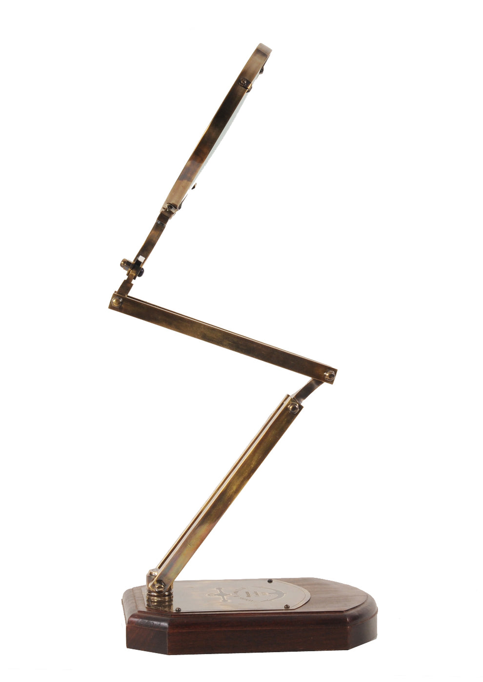 Brass Big Magnifier Glass With Wooden Base By Homeroots | Sculptures | Modishstore - 3