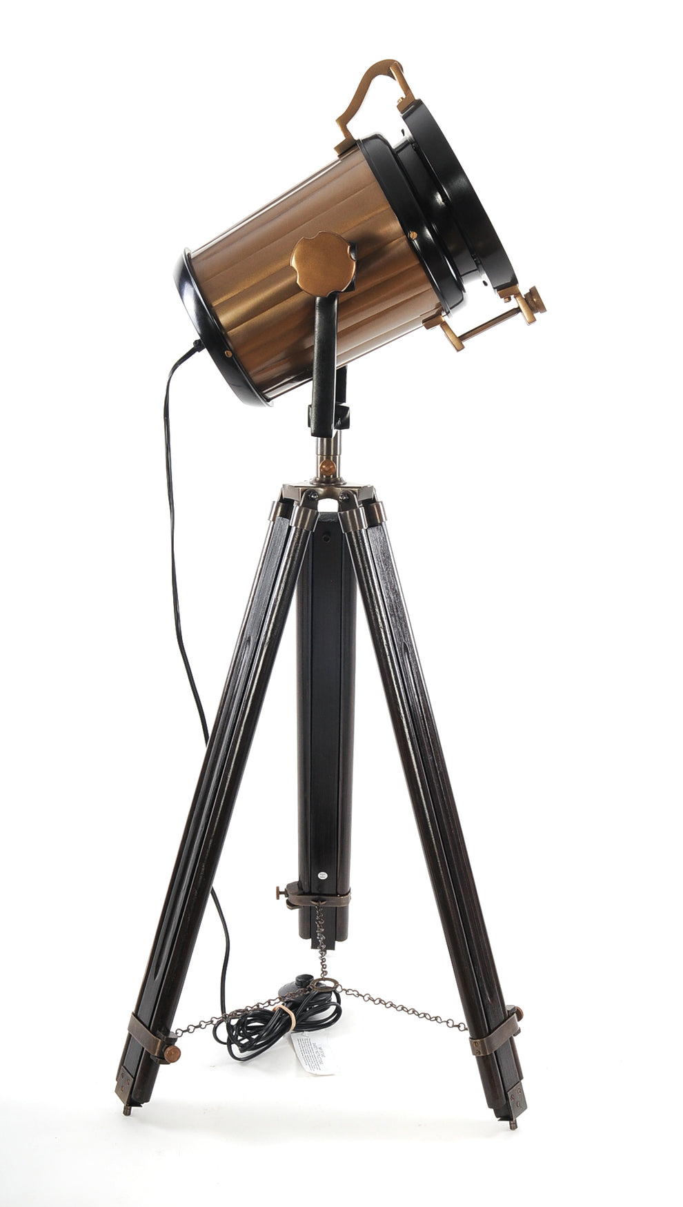 Alum Steel Spot Light Wood Stand Textured Glass By Homeroots | Sculptures | Modishstore - 2