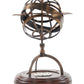 Brass Armillary With Compass On Wood Base By Homeroots | Sculptures | Modishstore - 3