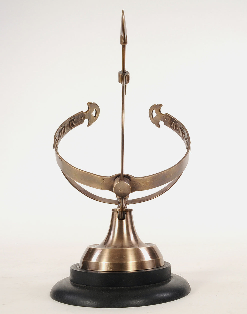 Brass Armillary On Wooden Base By Homeroots | Sculptures | Modishstore - 5